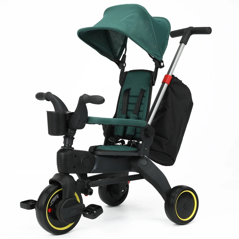 Factory Price Children Trike Baby Stroller Tricycle With Push Bar Light Weight Simple Design Portable